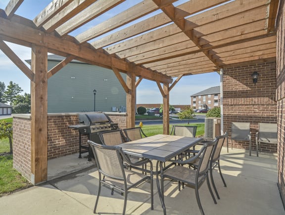 Outdoor Grilling Area with Pergola
