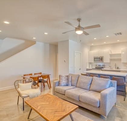 Living Room and Dining Area at Zona Verde East Apartments in Tucson Arizona