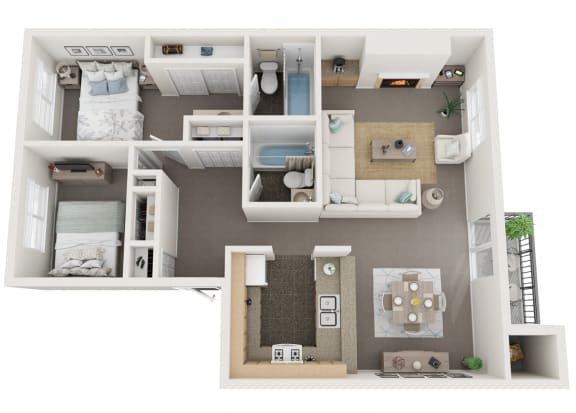 Floor Plan  2 Bedroom | 2 Bath