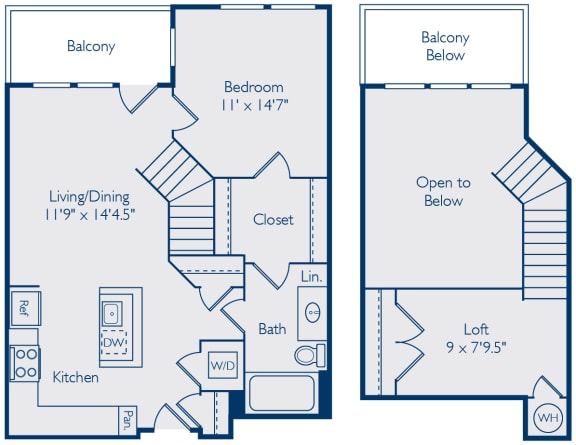1 bedroom apartments with balcony & loft in alexandria va