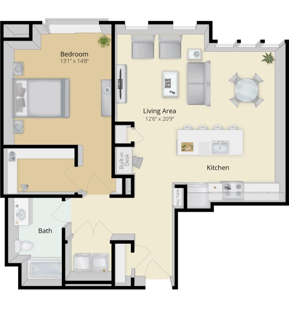 Floor Plan  Cirrus Floor Plan 1C at Cirrus Apartments, Ashland, 01721