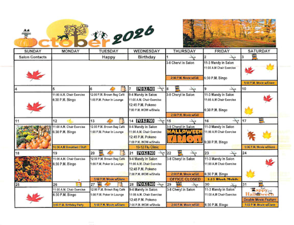 A calendar for June 2026 with events listed for each day.