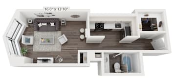 S1 Floor Plan | 475-485 Sq. Ft. at North Harbor Tower, Chicago, IL