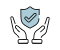 Two hands holding a shield with a checkmark.
