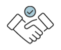 A checkmark is displayed on a dark background.