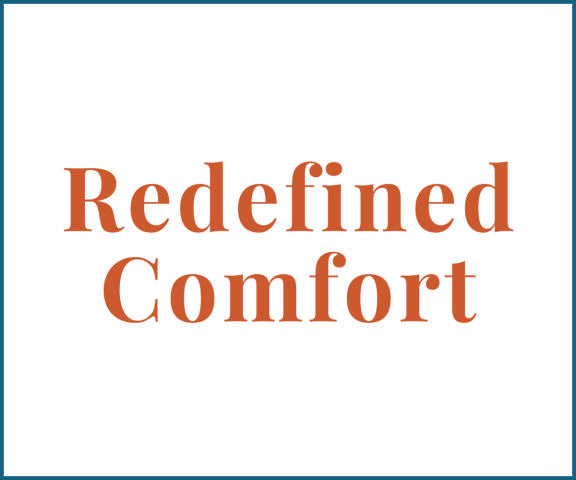 a redefined comfort font on a black background