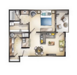 One Bedroom 1 bath at Mandalay on 4th Apartments, Florida