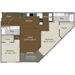 Our B6 floor plan at Apartments @ Eleven240, Charlotte, NC, 28216