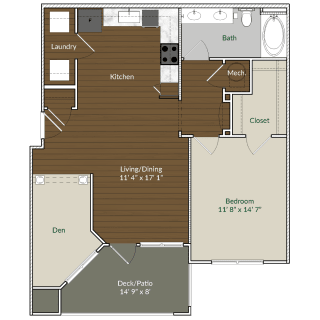 Our A3 floor plan Our A3 floor plan at Apartments @ Eleven240, North Carolina, 28216