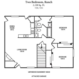  Floor Plan 2B, 1.5B - Ranch - 7290, 7292