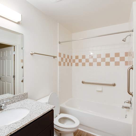 Bathroom with accessible features