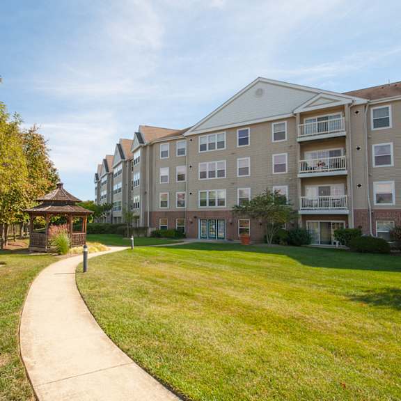 Walking paths and a gazebo