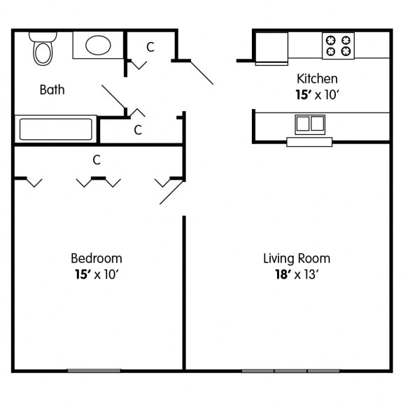 One Bedroom Apartment in Racine Wisconsin