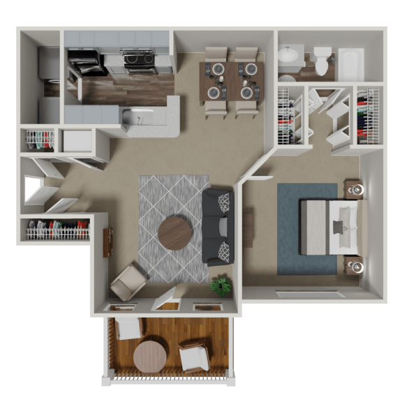 Addison 1 Bedroom 1 Bath Floorplan at Crestmark Apartment Homes, Lithia Springs, GA, 30122