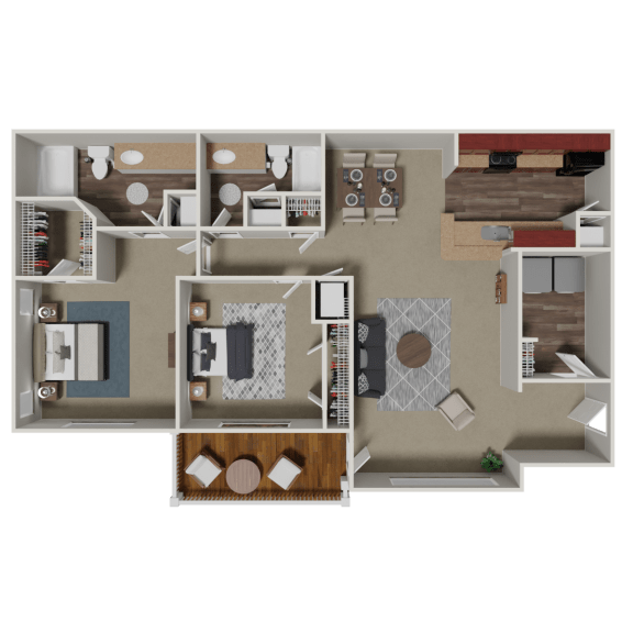 Biltmore Floor Plan at Crestmark Apartment Homes, Georgia, 30122