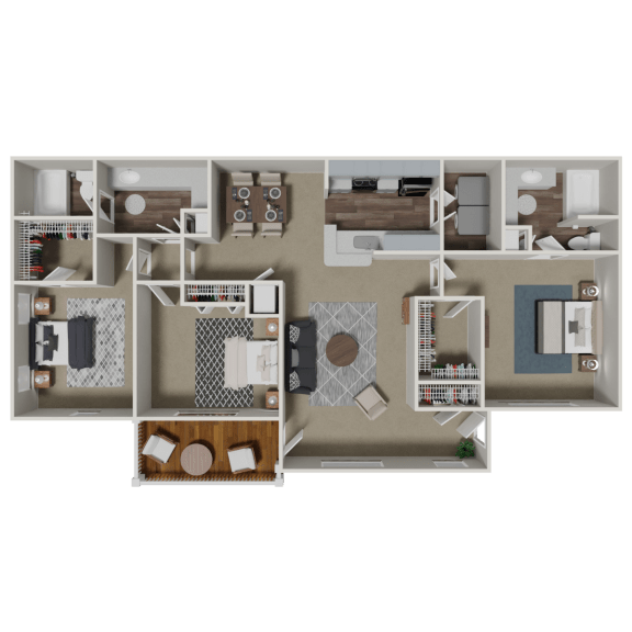 Upgraded Classic - Clairmont 3 Bedroom 2 Bath Floorplan Clairmont 3 Bedroom 2 Bath Floorplan at Crestmark Apartment Homes, Lithia Springs, GA