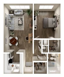 a 1 bedroom floor plan | the ridge at san diego