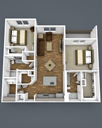 2B Floor Plan at The Strand, Oviedo