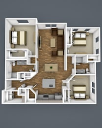 3B Floor Plan at The Strand, Oviedo, 32765