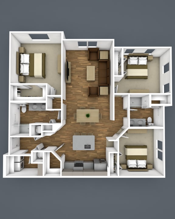 3B Floor Plan at The Strand, Oviedo, 32765