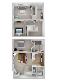  Floor Plan 3 Bedrooms / 2 1/2 Bathrooms Townhome