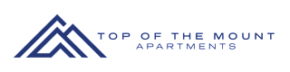 The image is a logo for "Top of the Mount Apartments".