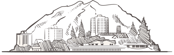 Line drawing of Tacoma skyline