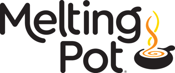 A logo with the words Melting Pot at Anthem at Square 10 in New Haven, CT 06511