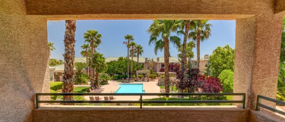 Patio at San Moritz Apartments, Las Vegas, NV