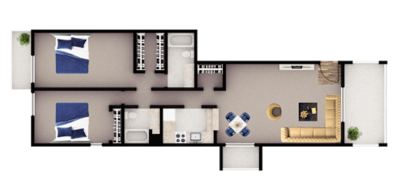  Floor Plan 2x2 B3