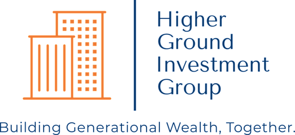 A logo for Higher Ground Investment Group with the tagline "Building Generational Wealth, Together.".