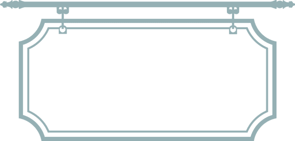 an illustration of a white banner with two lights hanging from it