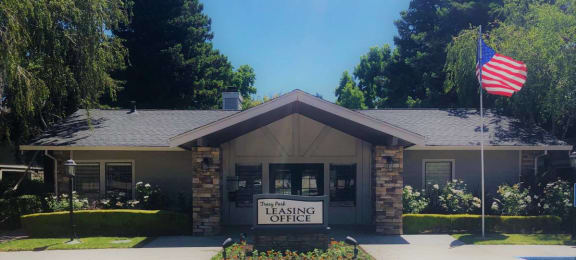 Leasing Office Sign and Parking 