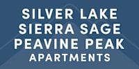 The image is a graphic with text that includes "SILVER LAKE", "SIERRA SAGE", "PEAVINE PEAK", and "APARTMENTS".