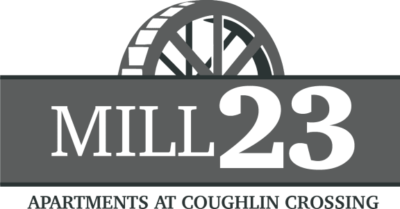 the logo for mill 23 apartments at cochlin crossing