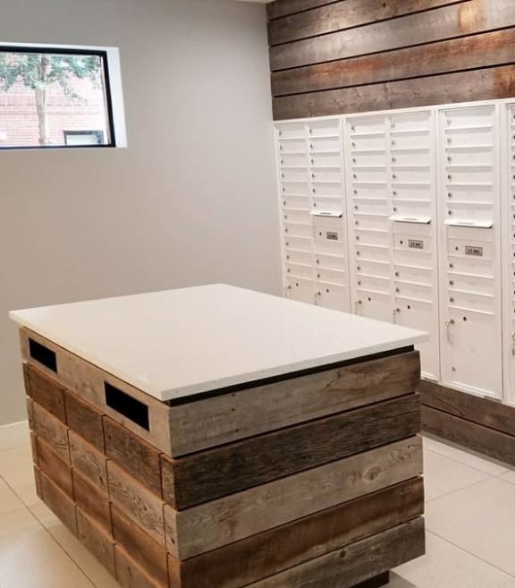 a locker room with a bunch of lockers