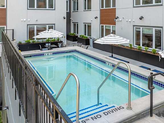 Pool View at Railside at Wadsworth Station, Lakewood, CO
