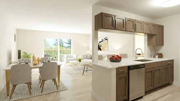 Kitchen Interior at Franklin River Apartments, Michigan, 48034