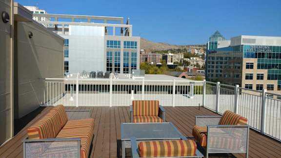 Rooftop Lounge Area at Liberty Crest Apartments, Utah