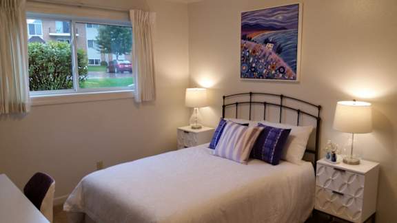 Scotsdale Lower Level Bedroom 1 at Scotsdale Apartments, Coralville, Iowa