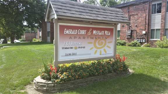 Emerald Court main sign at Emerald Court, Iowa City, IA, 52246