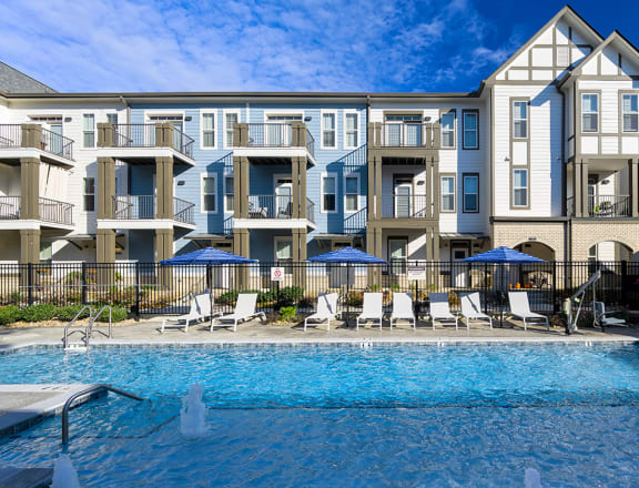 Extensive Resort Inspired Pool Deck at Oakbrook Townhomes, Franklin, Tennessee