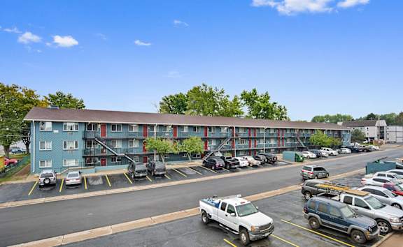 Parking Lot View at Sheridan South Apts, Denver, CO