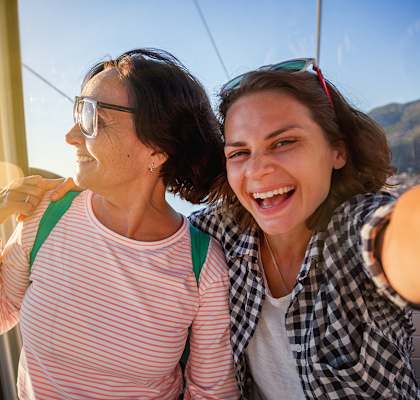 Lifestyle photo of mother and daughter having fun at Villa Hermosa, Miami, FL, 33174
