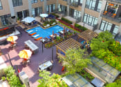 Thumbnail 5 of 17 - Aerial Courtyard View at The Laurel Apartments, Saint Louis