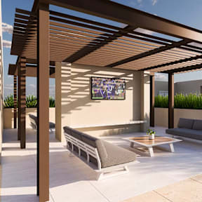 Outdoor Lounge With TV at Garden at 3Roots, San Diego, CA 92126