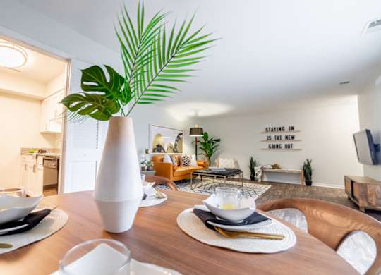 Dining Table With Dishes at Governor Square Apartments, Carmel