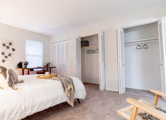 Comfortable Bedroom With Accessible Closet at Governor Square Apartments, Carmel, Indiana