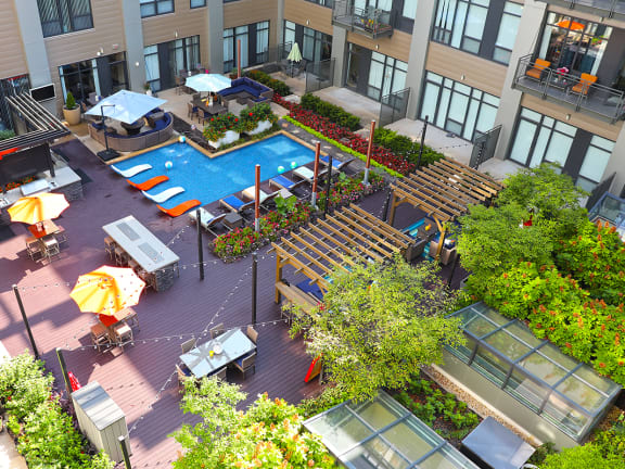 a view of the pool at radissonisson bluewater hotel  conference center at at The Laurel Apartments, Saint Louis, Missouri