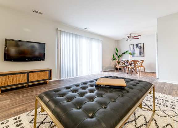 Classic Living Room Design With Television at Governor Square Apartments, Carmel, 46032